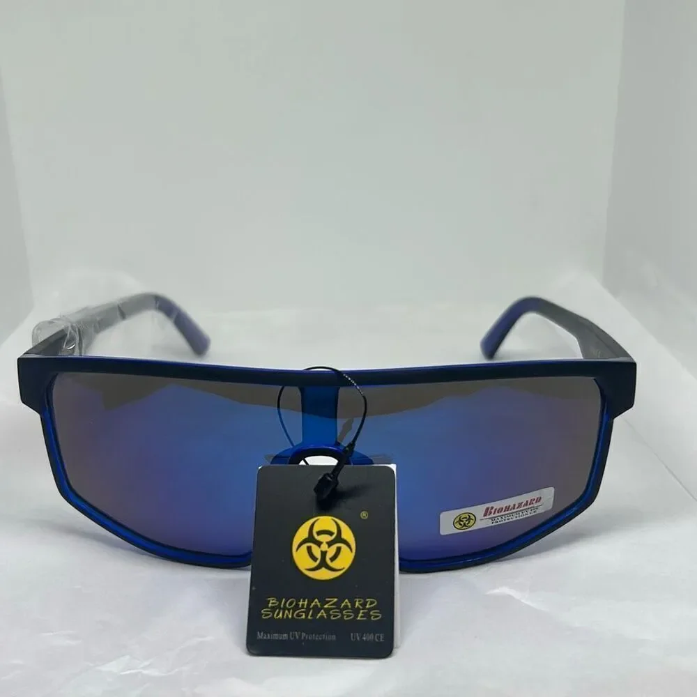 Biohazard Mirrored Shield Sunglasses – Model BZ66302